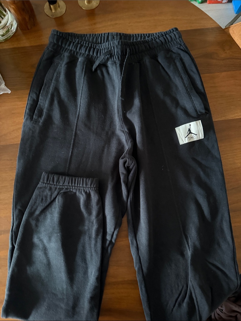 Jordan Black Sweatpants with White Jumpman Patch